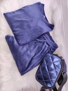 Komplet dresowy spodnie plus bluza welurowy 