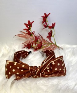 Opaska do włosów kokardka grochy PARIS