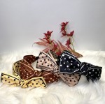 Opaska do włosów kokardka grochy PARIS