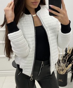 Kurtka damska bomberka poziome pikowania