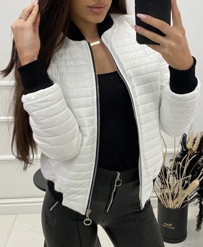 Kurtka damska bomberka poziome pikowania