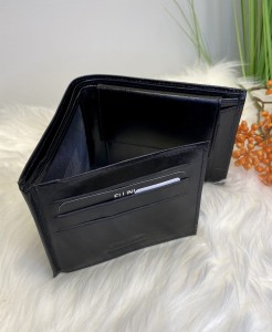 Portfel męski skóra naturalna  ozdobne przeszycie 