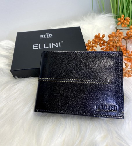 Portfel męski skóra naturalna  ozdobne przeszycie 