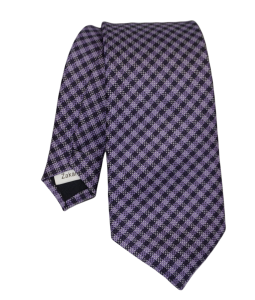 Krawat męski w drobną kratkę