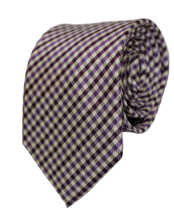 Krawat męski w drobną kratkę