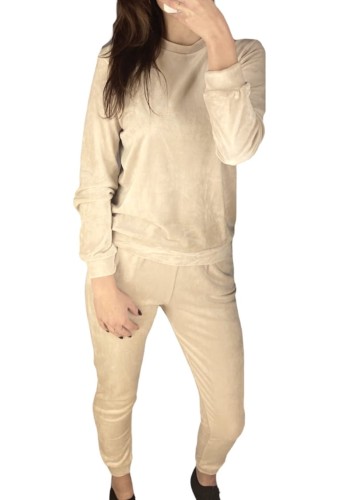 Komplet dresowy spodnie plus bluza welurowy 