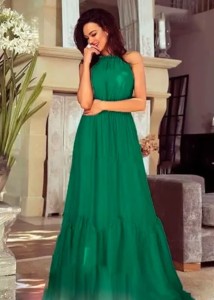 Sukienka  ALISSA długa wiązana na szyję 