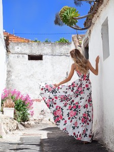 Sukienka NINA długa w kwiaty 