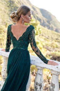 Sukienka ADEL maxi długi koronkowy rękaw 