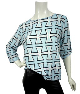 Bluzka damska elegancka w figury geometryczne