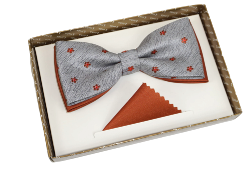 Mucha męska z poszetką wzór drobne kwiatki