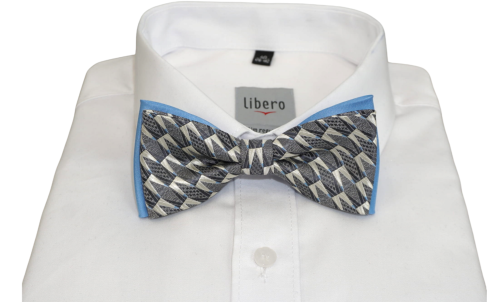 Mucha męska z poszetką wzór