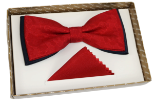 Mucha męska z poszetką wzór