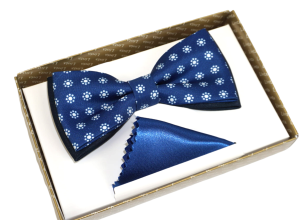 Mucha męska z poszetką wzór