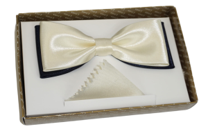 Mucha męska dwukolorowa z poszetką- połysk 