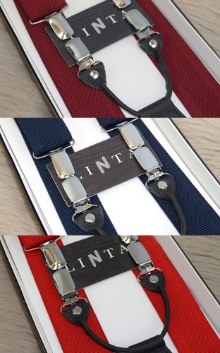 Szelki męskie jednokolorowe szerokie prążkowane