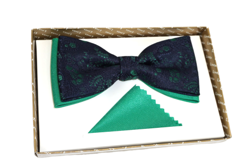 Mucha męska z poszetką wzór