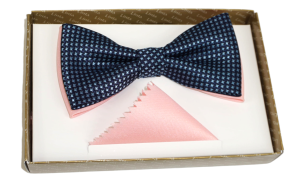 Mucha męska z poszetką wzór