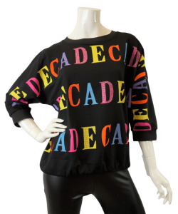 Bluza damska oversize w kolorowe litery