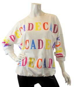 Bluza damska oversize w kolorowe litery