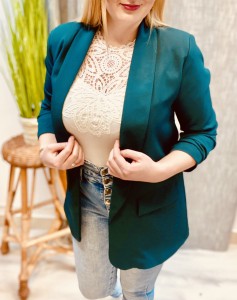 Marynarka damska marszczony rękaw 