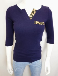 Bluzka damska prążkowana wstawki panterka