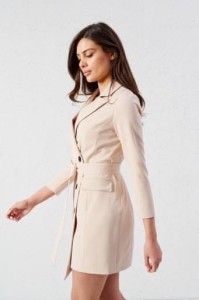 Sukienka żakietowa z paskiem 