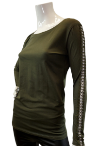 Bluzka damska zdobienia na rękawach