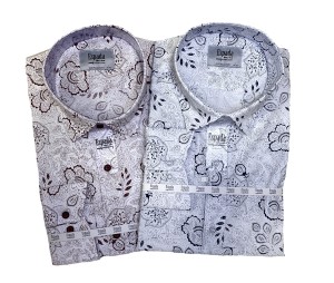 Koszula męska z długim rękawem REGULAR FIT kwiaty