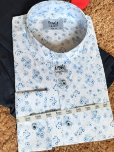 Koszula męska długi rękaw kwiaty SLIM FIT