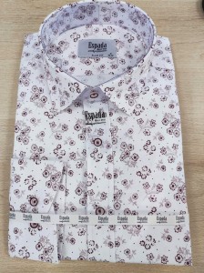 Koszula męska długi rękaw kwiaty SLIM FIT