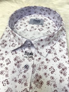 Koszula męska krótki rękaw REGULAR FIT kwiatowy wzór 