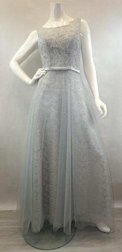 Sukienka długa z wiązanym gorsetem