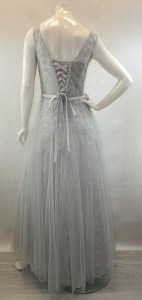 Sukienka długa z wiązanym gorsetem