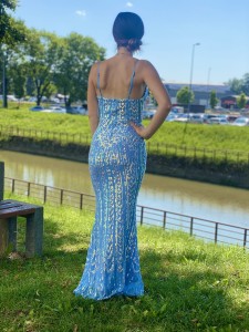 Sukienka maxi cekinowa na ramiączkach OFELIA