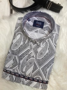 Koszula męska długi rękaw wzór paisley