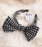 Opaska do włosów czarno-biała pepitka
