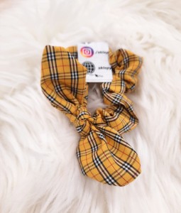 Gumka do włosów z uszkami krata