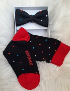 Zestaw mucha plus skarpety motyw KROPKI