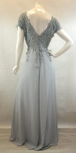 Sukienka długa szyfonowa z gipiurą