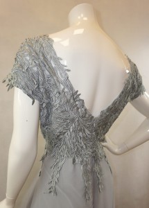 Sukienka długa szyfonowa z gipiurą