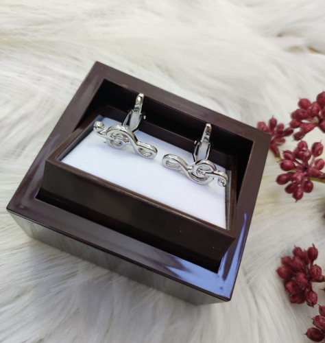 Spinki do mankietów srebrny klucz wiolinowy