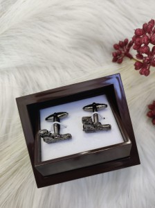 Spinki do mankietów grafitowe pistolety