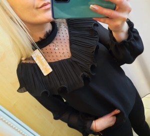 Bluzka damska elegancka z koronką i wiązaniem