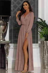 Sukienka długa z rękawem SALMA