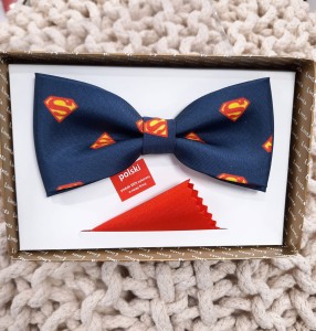 Mucha męska z poszetką wzór SUPERMAN