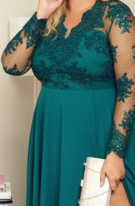 Sukienka maxi PAULA koronkowa góra lejący dół