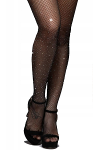 Rajstopy kabaretki z cyrkoniami