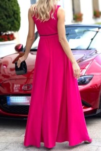 Sukienka SALMA maxi szersze ramiączka lejący dół