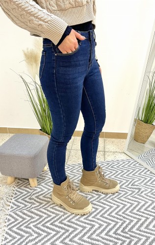 Spodnie damskie jeans ocieplane